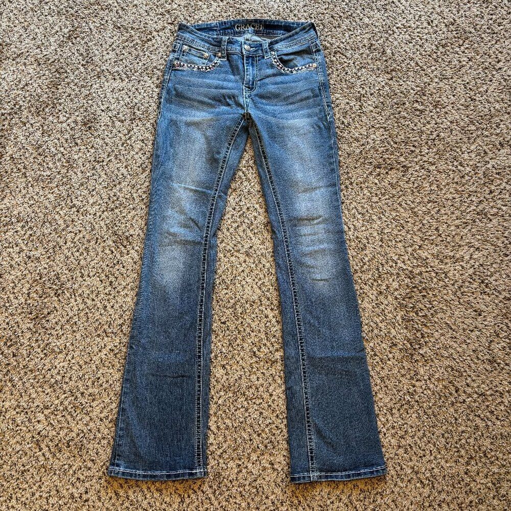 Embellished Grace in LA bootcut jeans
